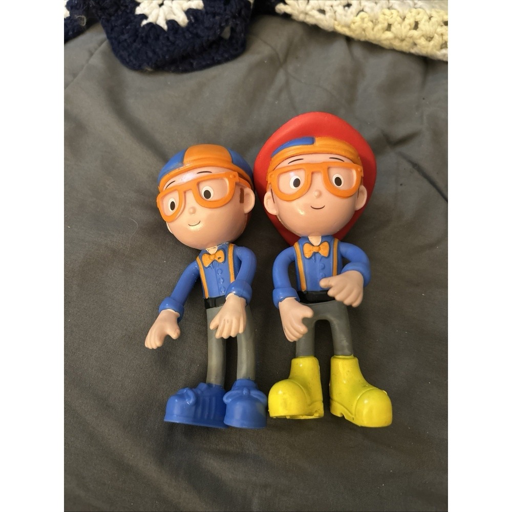 Blippi Bendables Figures Toy by Zag Toys 2020 My Buddy. Fireman Lot of 2  (5")